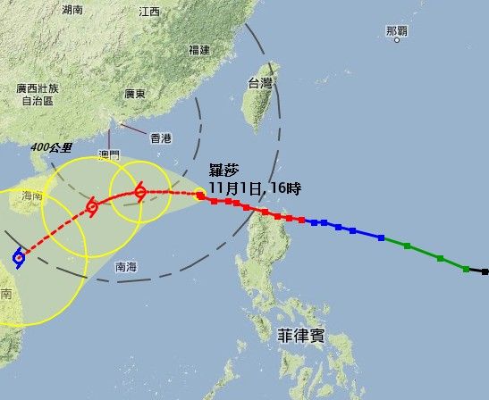 桃芝周一至周二闯港800公里 天文台将发一号信号